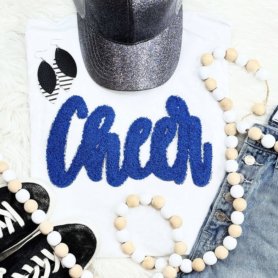 Cursive Cheer Chenille Patch Sweatshirt